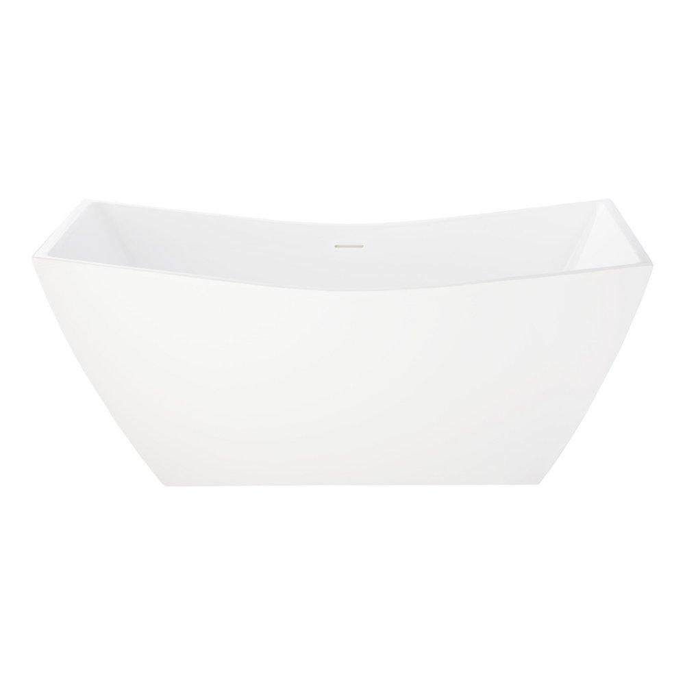 71 x 31-3/4 in. Freestanding Bathtub with Center Drain in White 