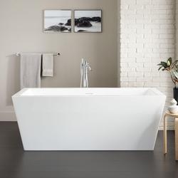 59 x 31-1/2 in. Freestanding Bathtub with Center Drain in White
