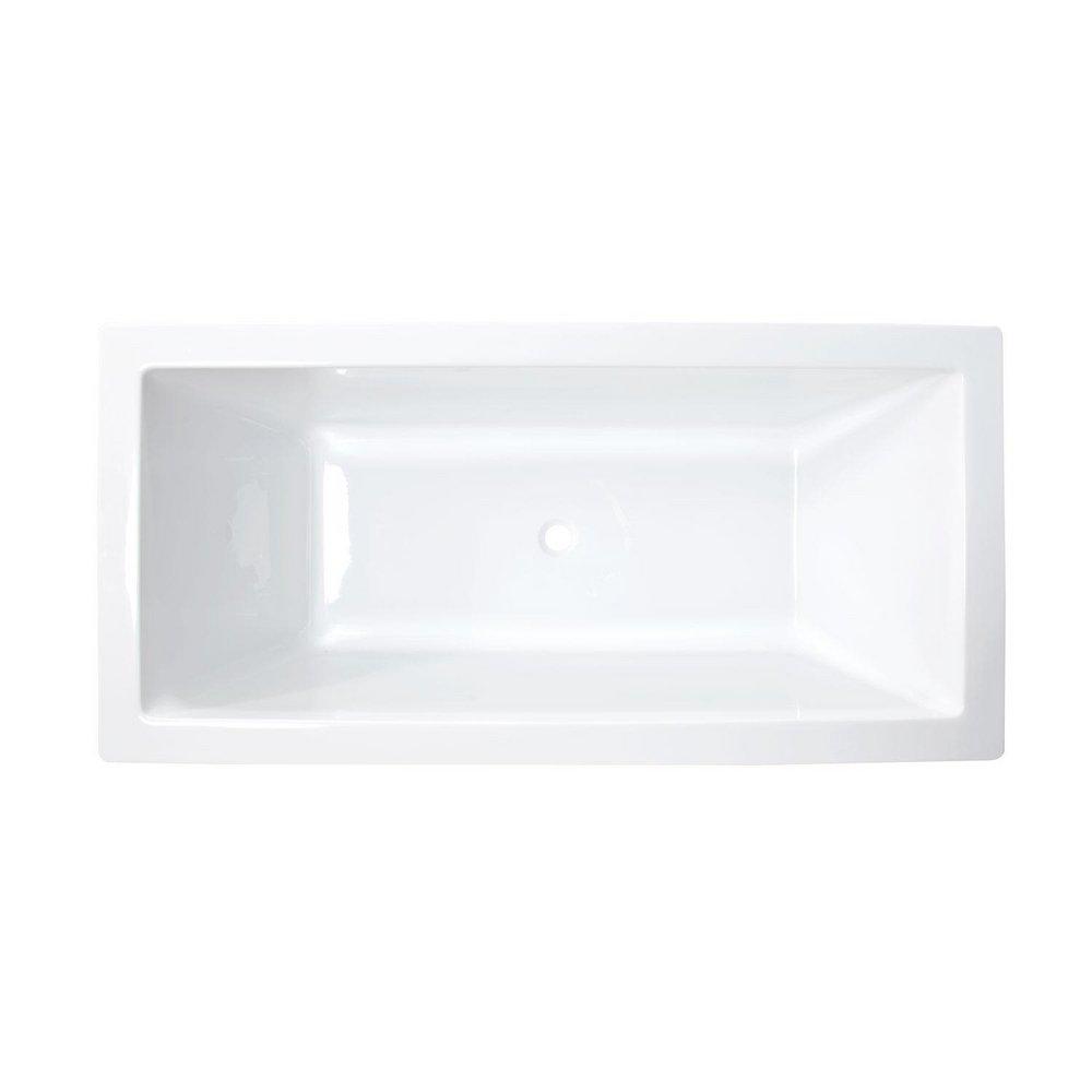59 x 31-1/2 in. Freestanding Bathtub with Center Drain in White 