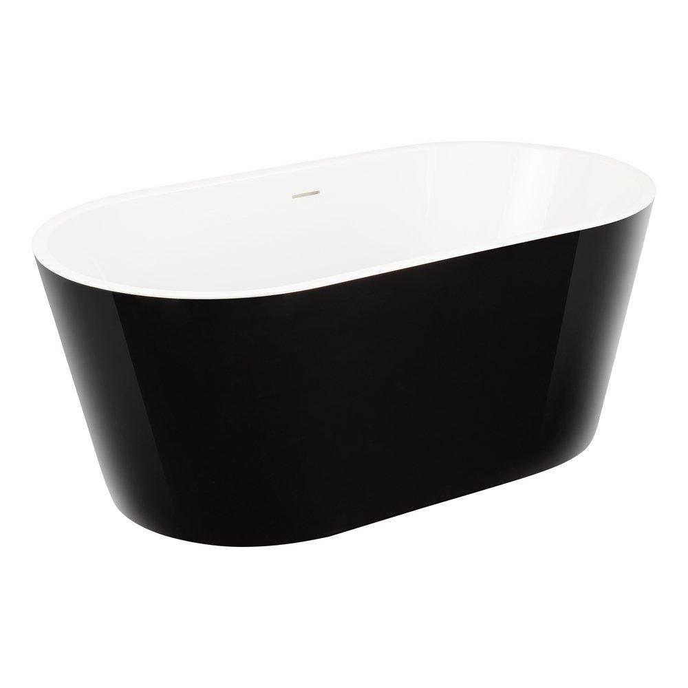 67 in. Freestanding Bathtub in Black 