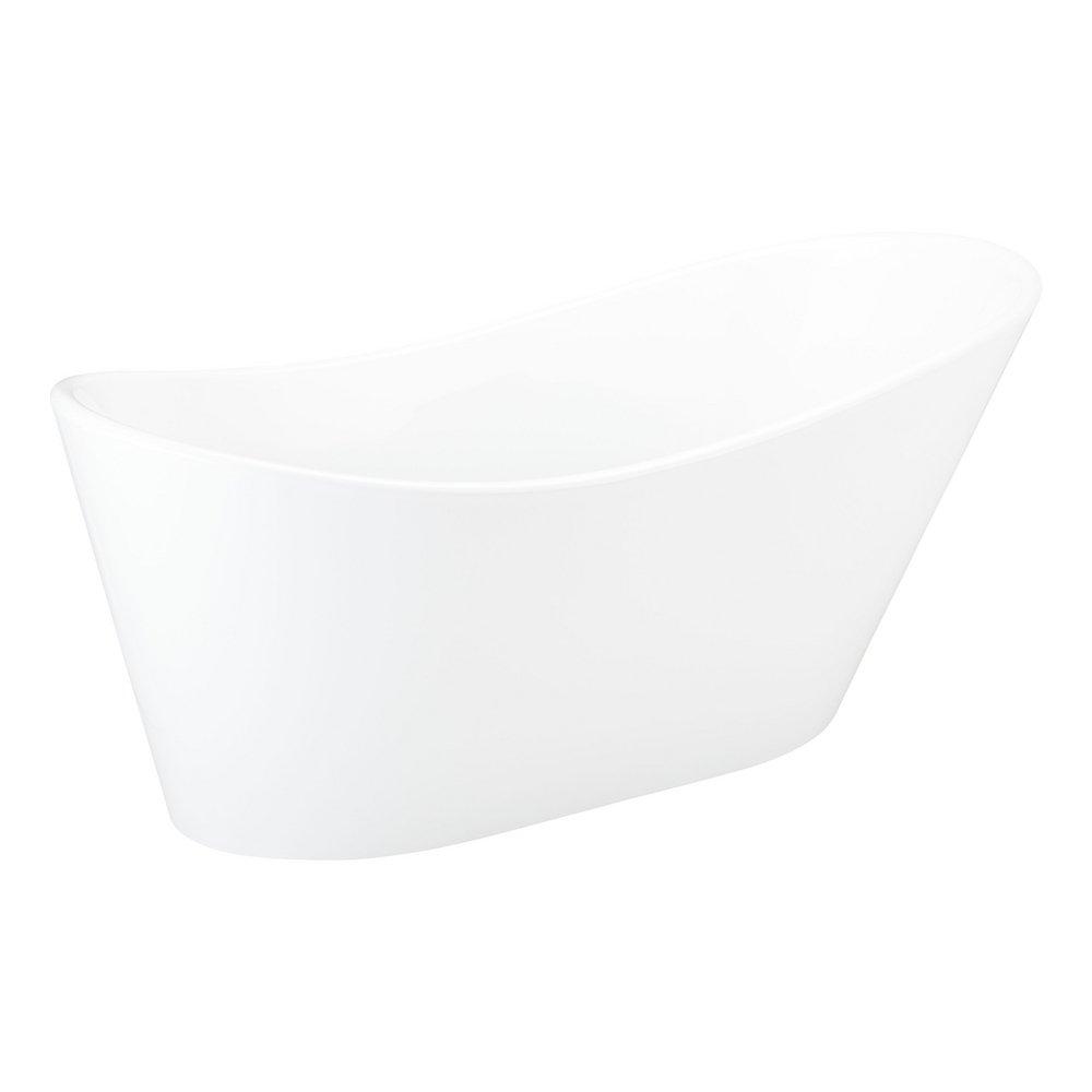 66-7/8  x 31-1/4 in. Freestanding Bathtub with Left Drain in White 