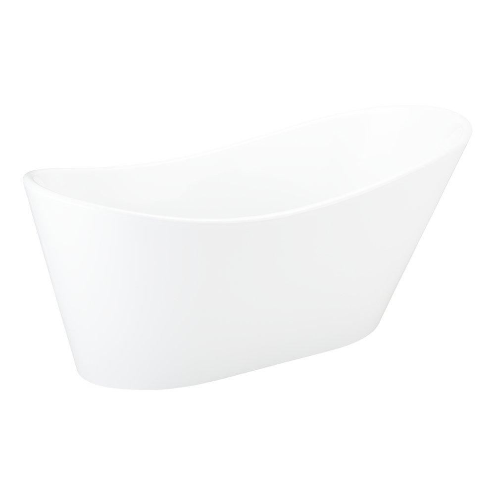 66-7/8  x 31-1/4 in. Freestanding Bathtub with Left Drain in White 