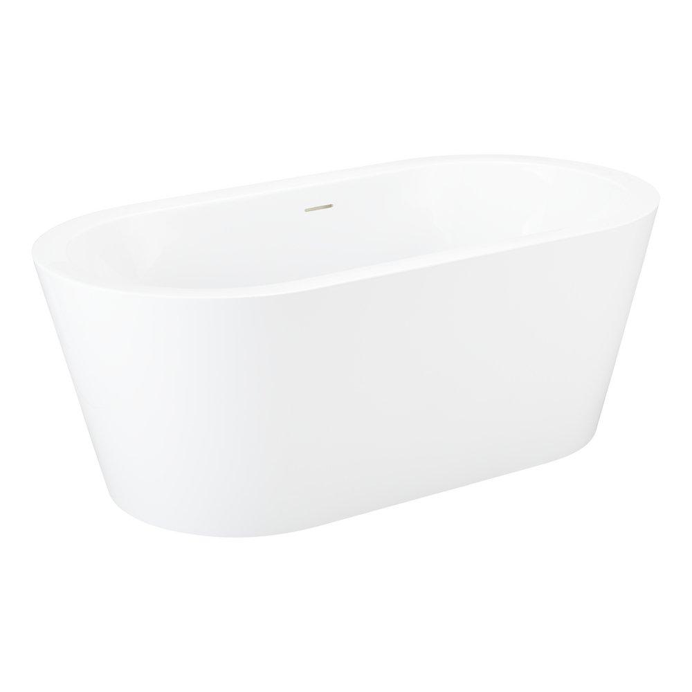 70 x 31-3/4 in. Freestanding Bathtub with Center Drain in White 