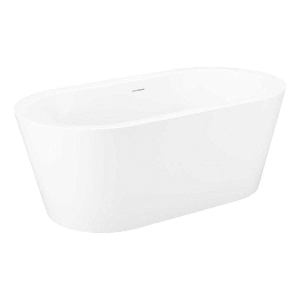 70 x 31-3/4 in. Freestanding Bathtub with Center Drain in White 