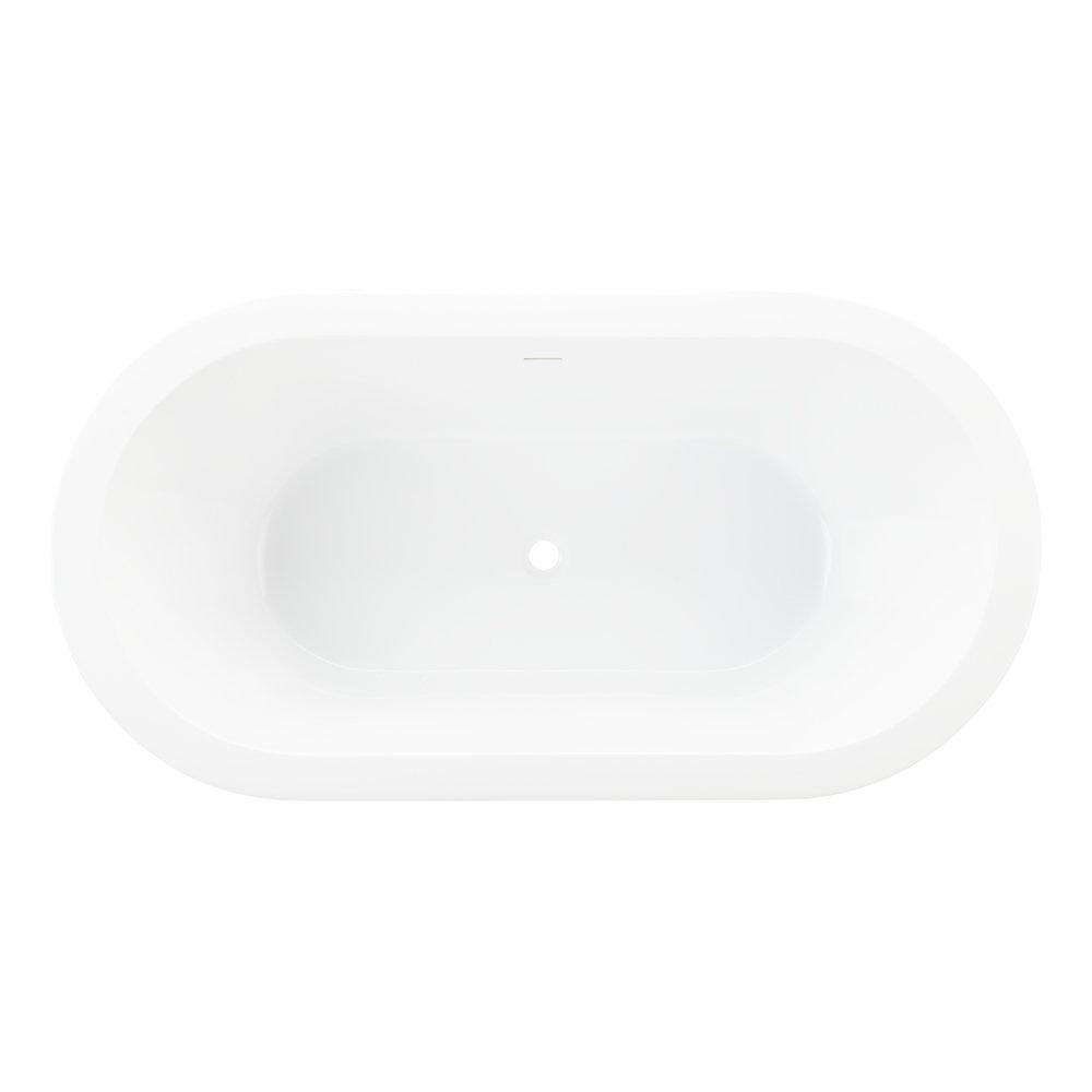 70 x 31-3/4 in. Freestanding Bathtub with Center Drain in White 