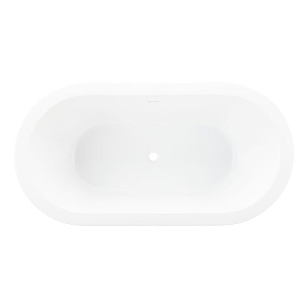70 x 31-3/4 in. Freestanding Bathtub with Center Drain in White 