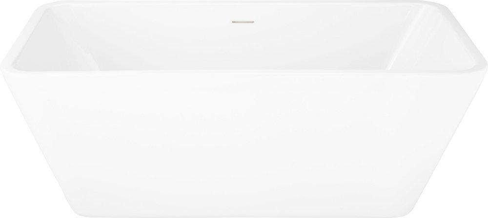 53-1/4 x 25-1/4 in. Freestanding Bathtub with Center Drain in White 