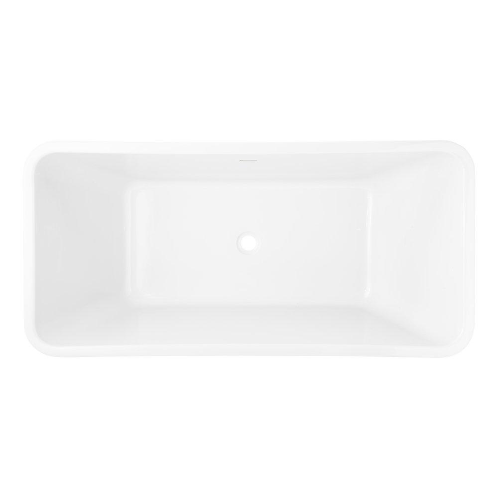 53-1/4 x 25-1/4 in. Freestanding Bathtub with Center Drain in White 