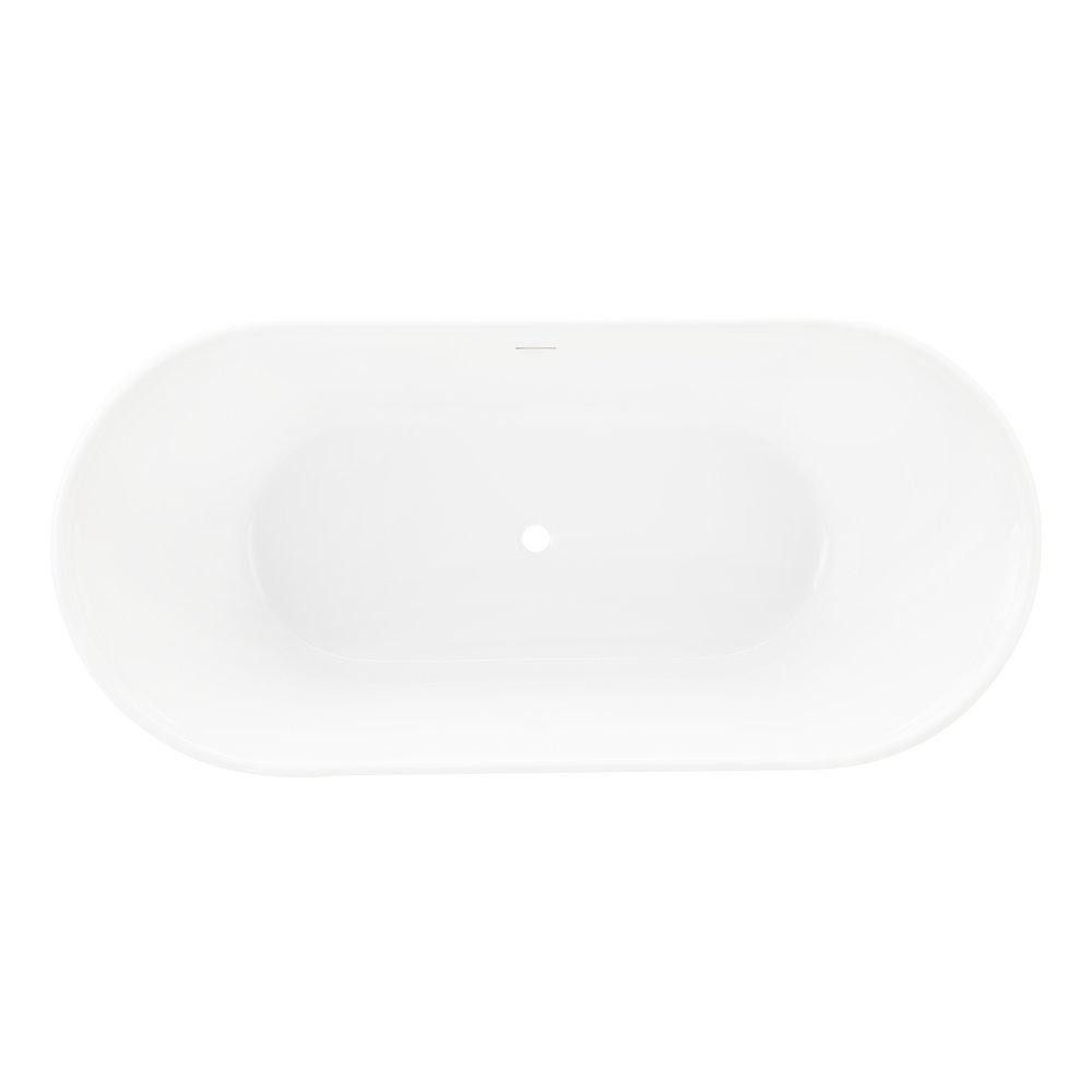 59 in. Freestanding Bathtub in White 