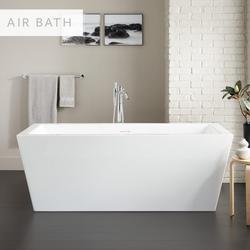 59 x 32 in. Freestanding Bathtub with Center Drain in White