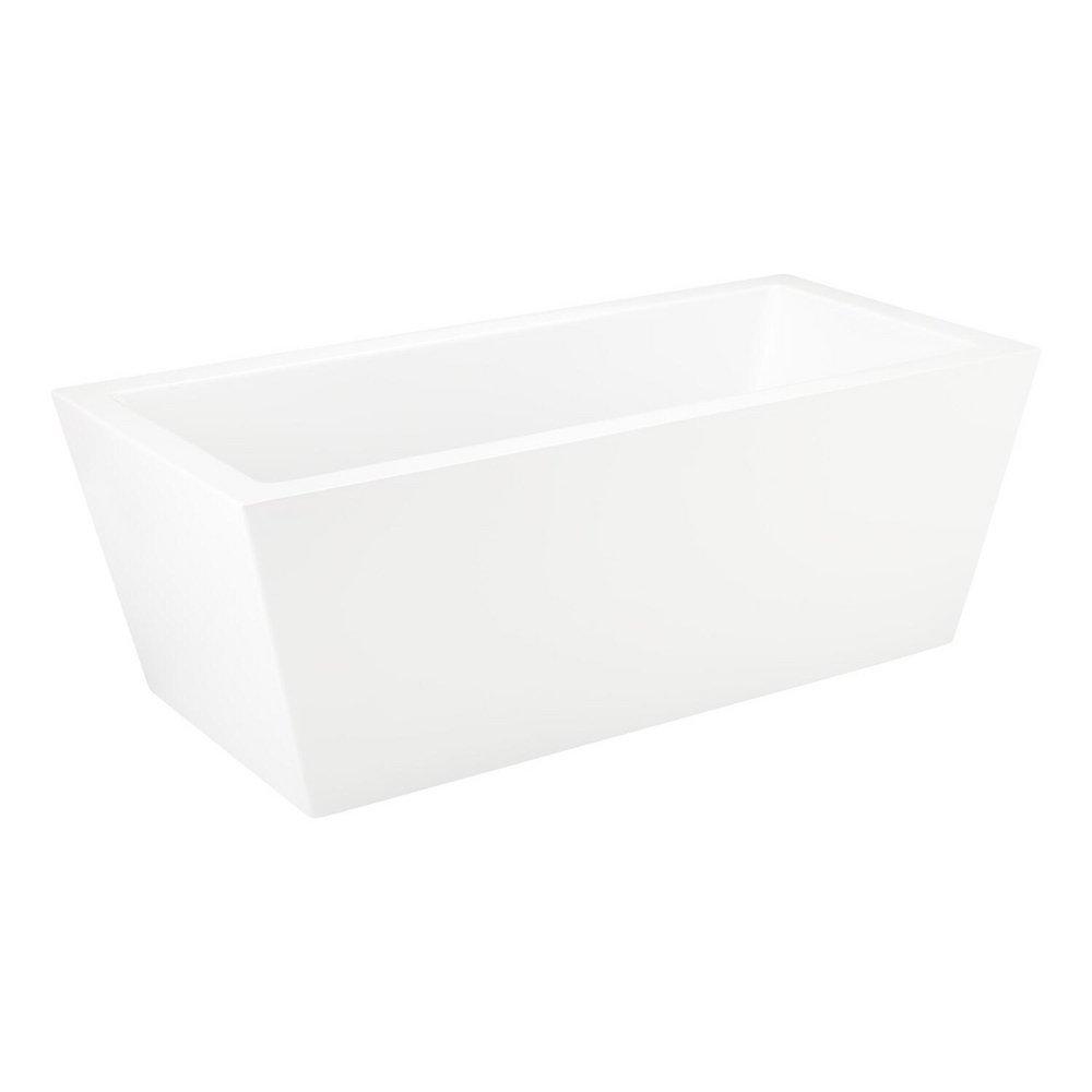 67 x 32 in. Freestanding Bathtub with Center Drain in White 