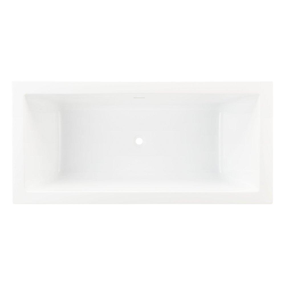 70-3/4 x 31-1/2 in. Freestanding Bathtub with Center Drain in White 