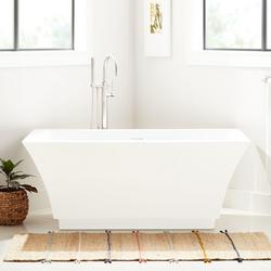 67 x 32 in. Freestanding Bathtub with Center Drain in White