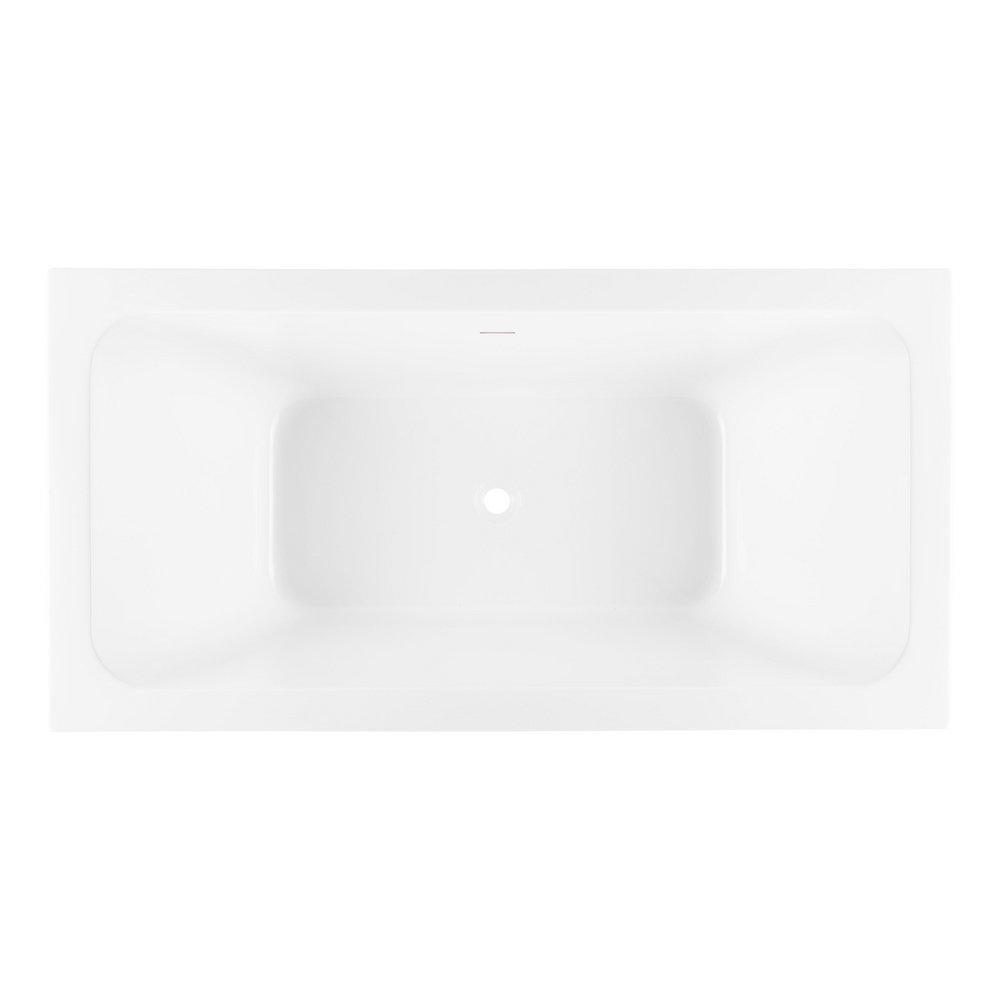 67 x 32 in. Freestanding Bathtub with Center Drain in White 