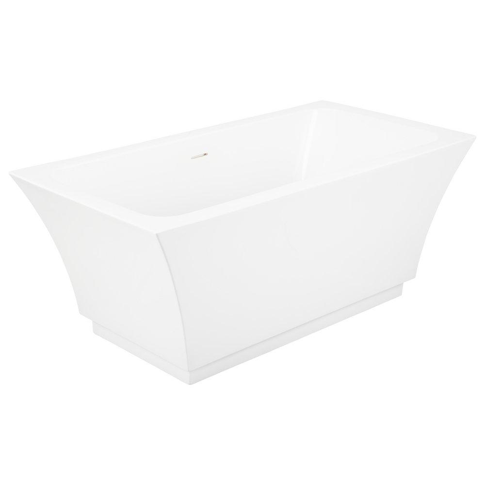 67 x 32 in. Freestanding Bathtub with Center Drain in White 