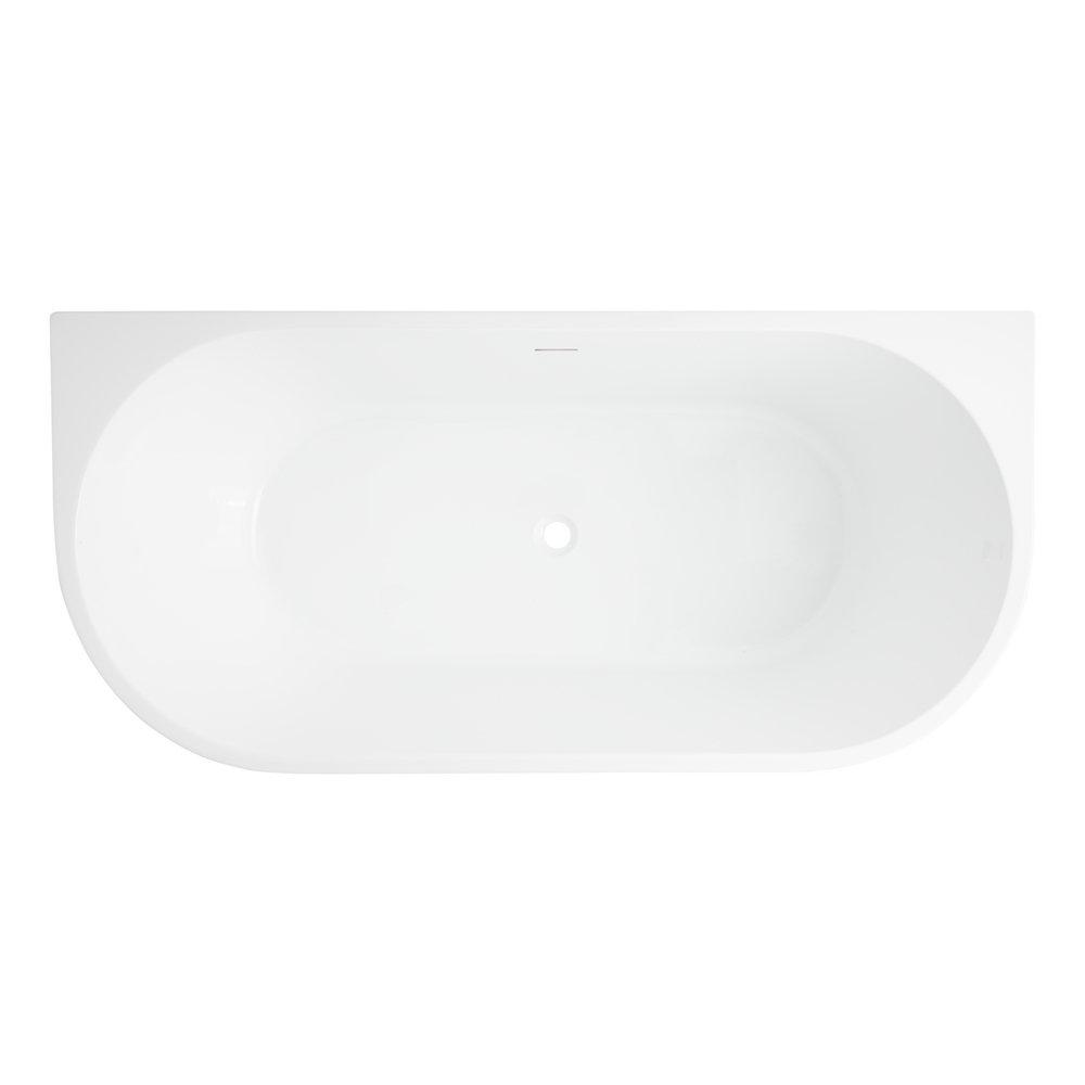 59 in. Freestanding Bathtub in White 