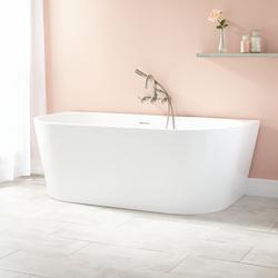 59 in. Freestanding Bathtub in White