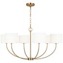 17-3/25 x 36 in. 4.5W 1-Tier 6-Light Transitional Chandelier in Burnished Brass