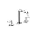 Two Handle Widespread Lever Bathroom Sink Faucet in Polished Nickel