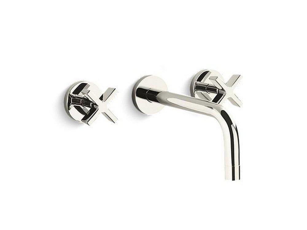 Kallista Polished Nickel Two Handle Wall Mount Bathroom Sink Faucet 