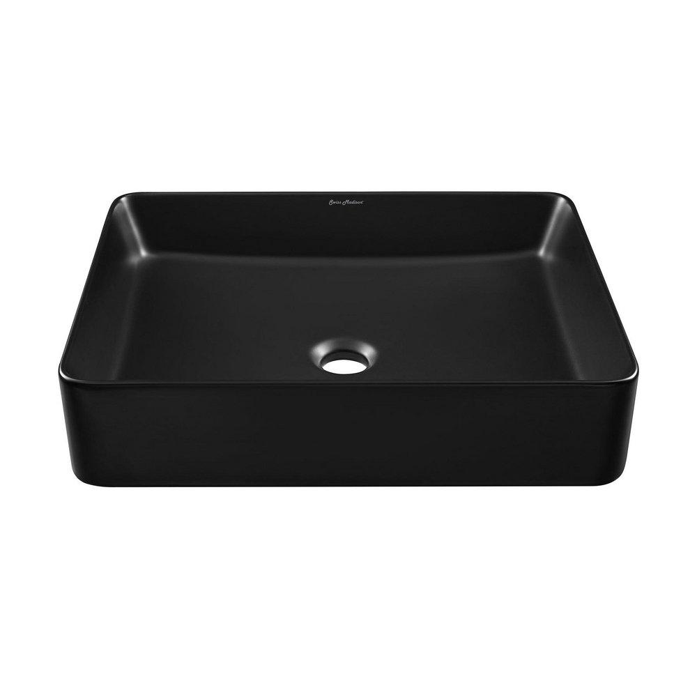 Swiss Madison Matte Black Vessel Mount Bathroom Sink 