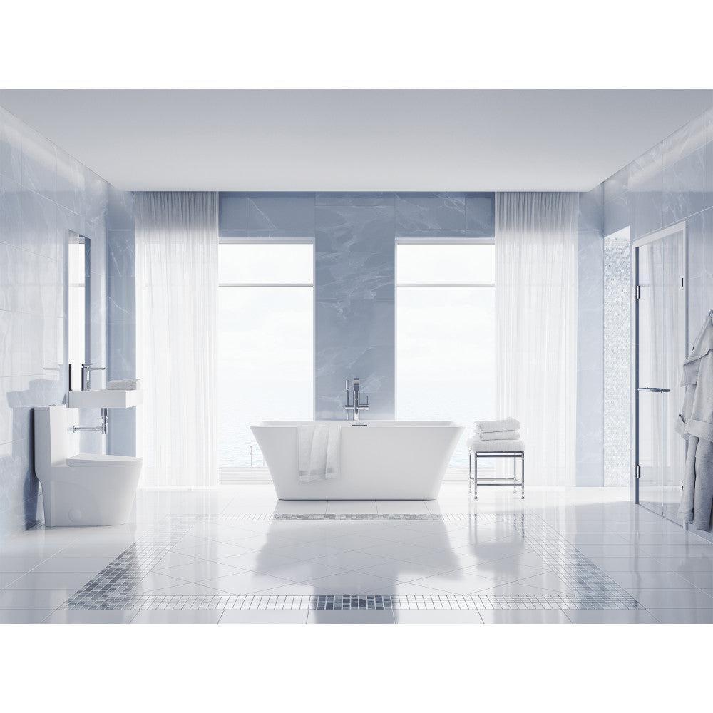 Swiss Madison Matte White 1.1/1.6 gpf Dual Flush Elongated One Piece Toilet 