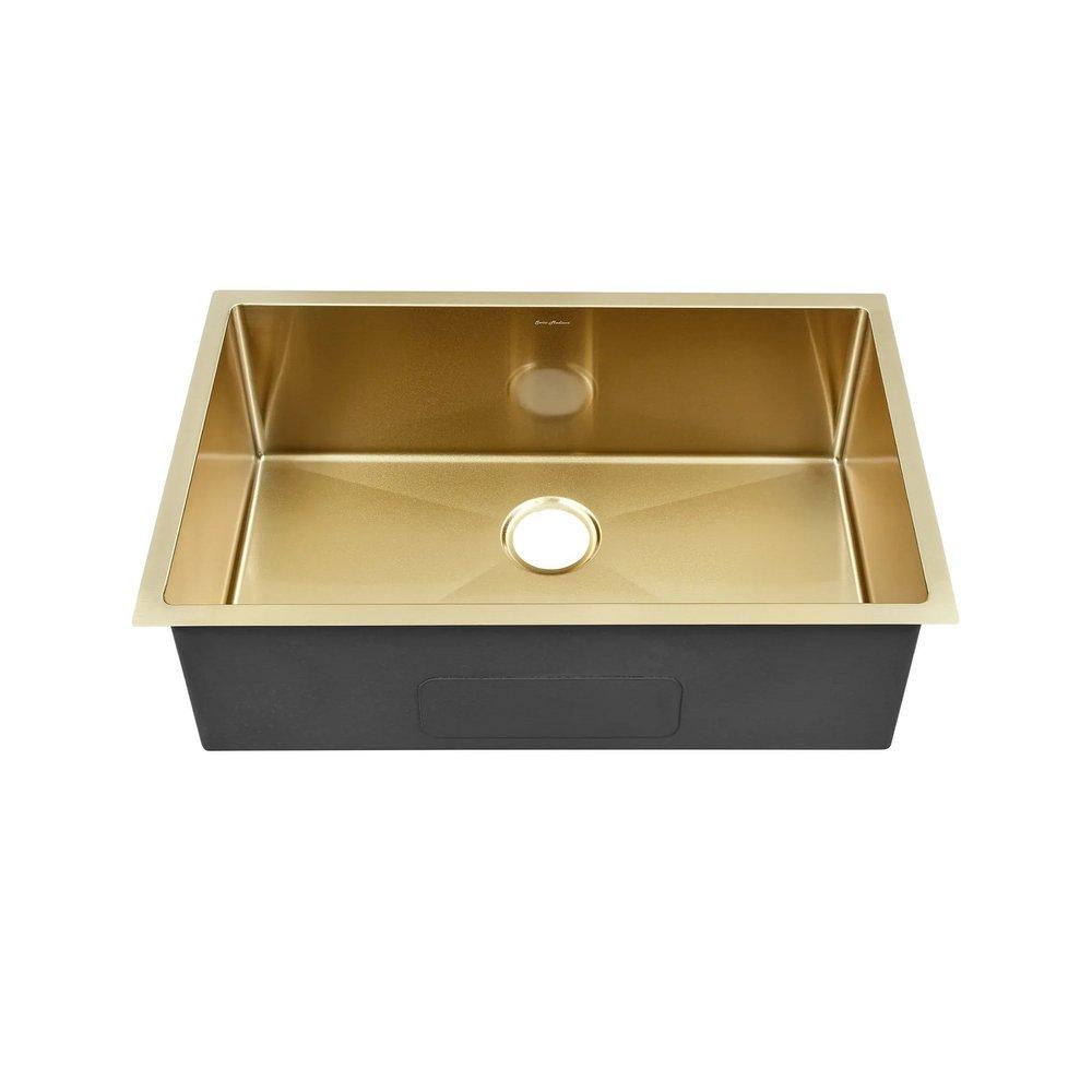 Swiss Madison Rose Gold 30 x 18 in. No Hole Stainless Steel 1 Bowl Undermount Kitchen Sink 