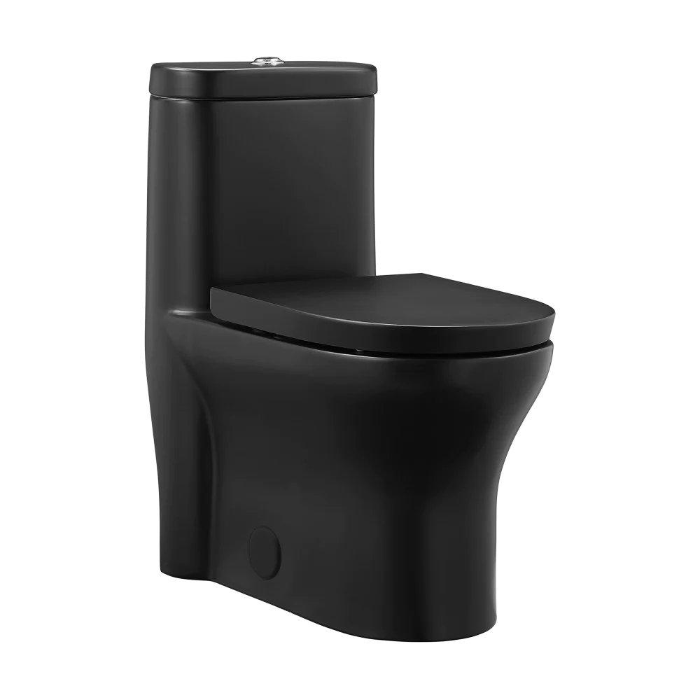 MONACO ONE-PIECE ELONGATED TOILET DUAL-FLUSH MATTE BLACK 11/16 GPF 