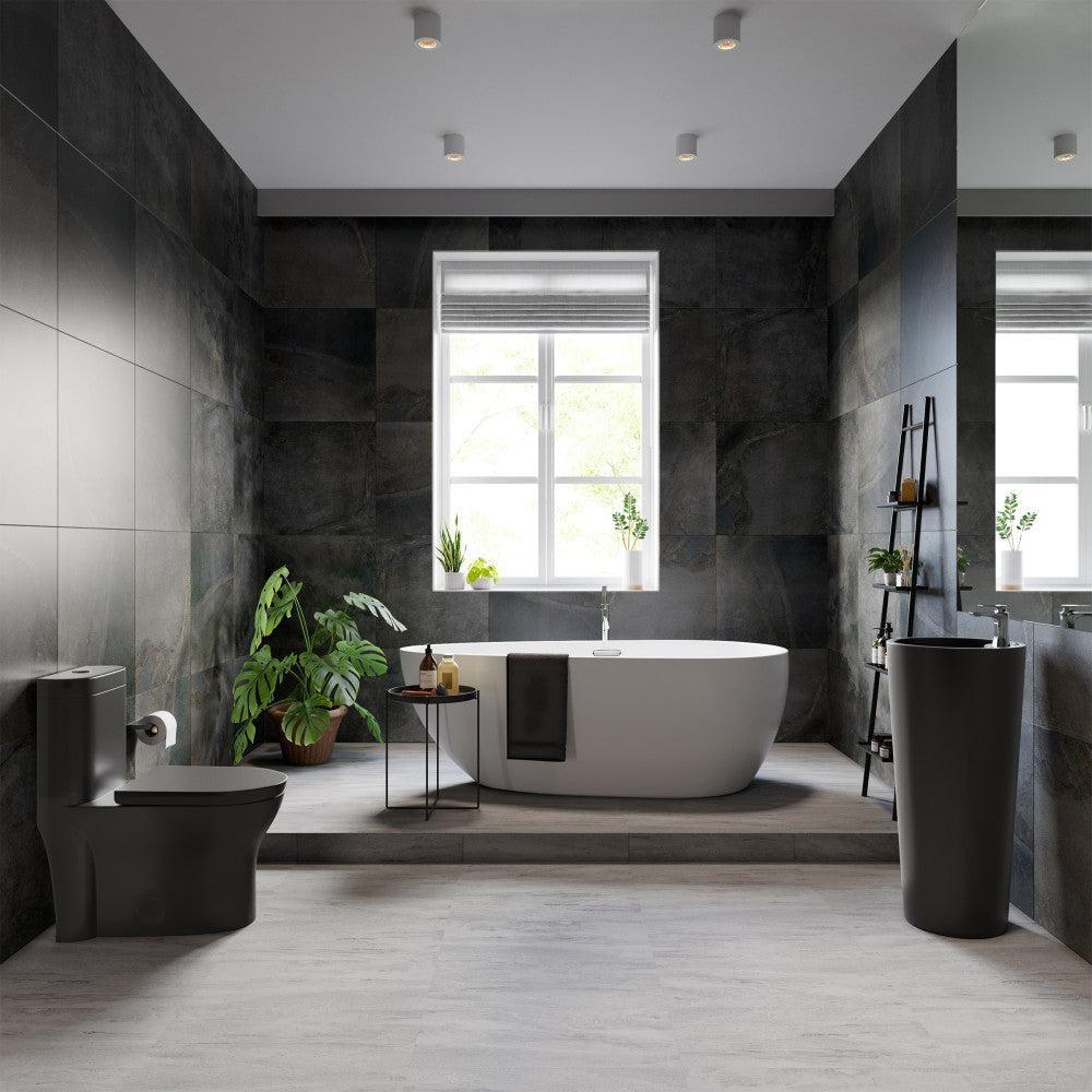 Swiss Madison Matte Black 1.1/1.6 gpf Dual Flush Elongated One Piece Toilet 