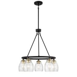 5-Light Chandelier Light Fixture in Brass