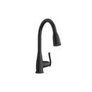 Single Handle Pull Down Kitchen Faucet in Matte Black