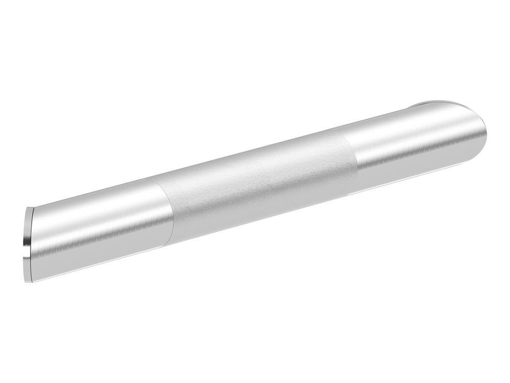 TUBULAR CORNER FOOT REST 1.25 OD X 8 WITH PEENED SURFACE SATIN BRUSHED NICKEL S/S 