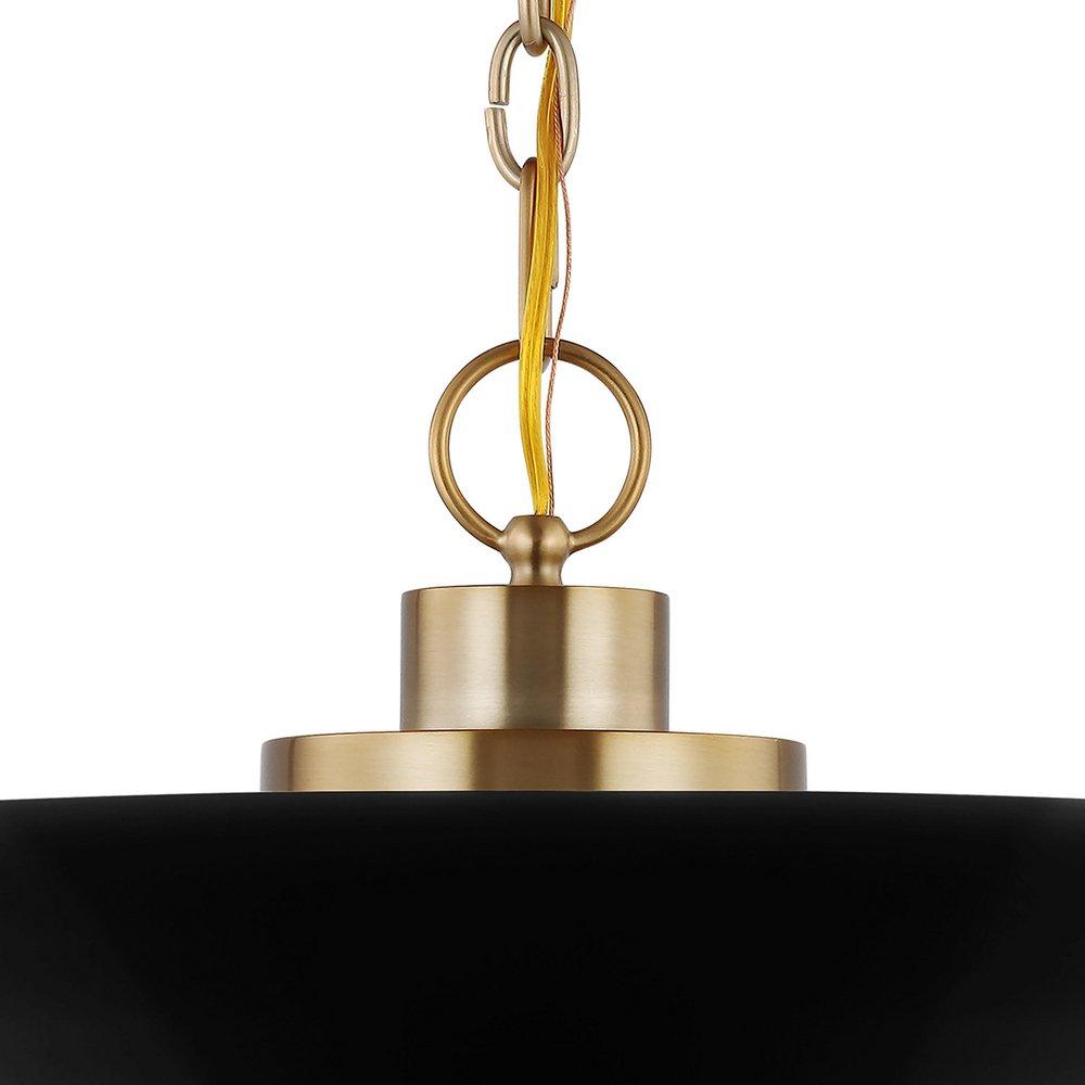 NUVO Matte Black/Burnished Brass 100W 1-Light Medium E-26 Incandescent Pendant 