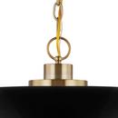 NUVO Matte Black/Burnished Brass 100W 1-Light Medium E-26 Incandescent Pendant 