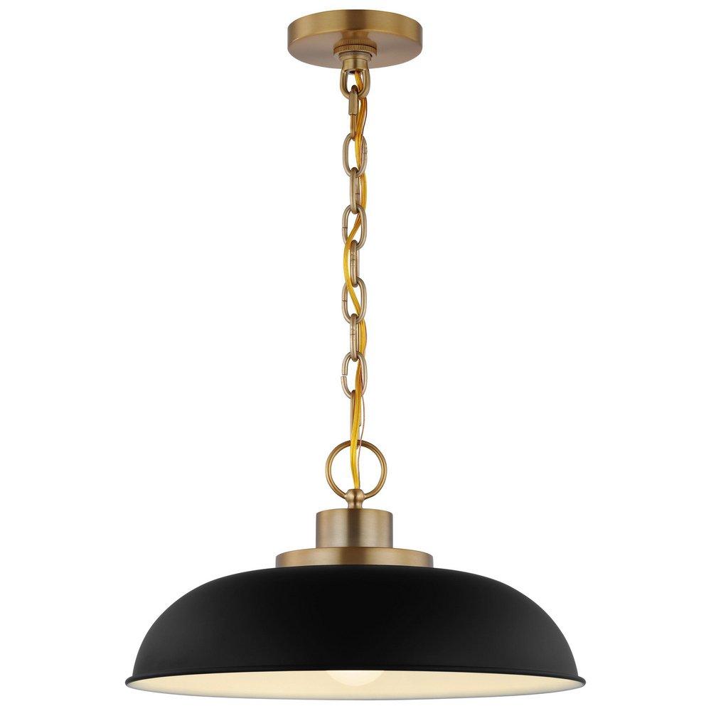 NUVO Matte Black/Burnished Brass 100W 1-Light Medium E-26 Incandescent Pendant 
