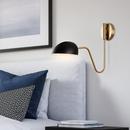 NUVO Matte Black/Burnished Brass 60W 1-Light 16 in. Wall Sconce 