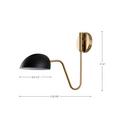 NUVO Matte Black/Burnished Brass 60W 1-Light 16 in. Wall Sconce 