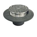 4 in. Push Connect Floor Drain with 6 in. Nickel Bronze Strainer 