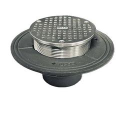 4 in. Push Connect Floor Drain with 6 in. Nickel Bronze Strainer