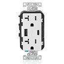 5.1A USB Type A/C Chargers with 20A Tamper-Resistant Duplex Receptacle Wall Outlet