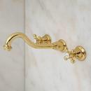 Signature Hardware Oil Rubbed Bronze Two Handle Wall Mount Widespread Bathroom Sink Faucet 