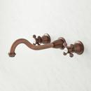 Signature Hardware Oil Rubbed Bronze Two Handle Wall Mount Widespread Bathroom Sink Faucet 