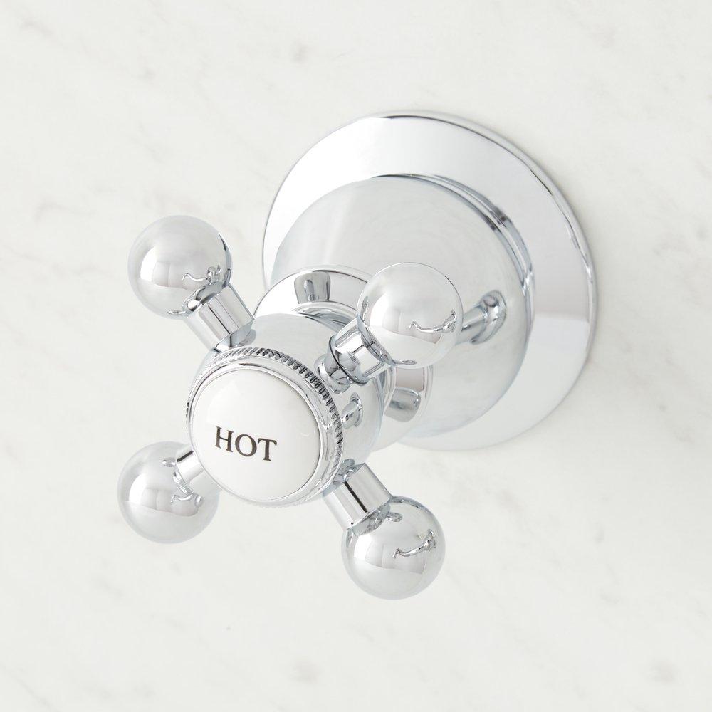 Signature Hardware Chrome Two Handle Widespread and Wall Mount Bathroom Sink Faucet 