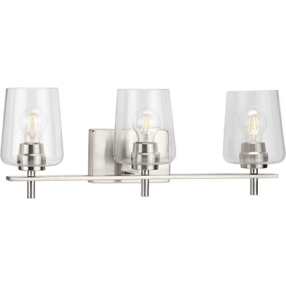 Progress Lighting Brushed Nickel 60W 3-Light Medium E-26 Vanity Fixture 