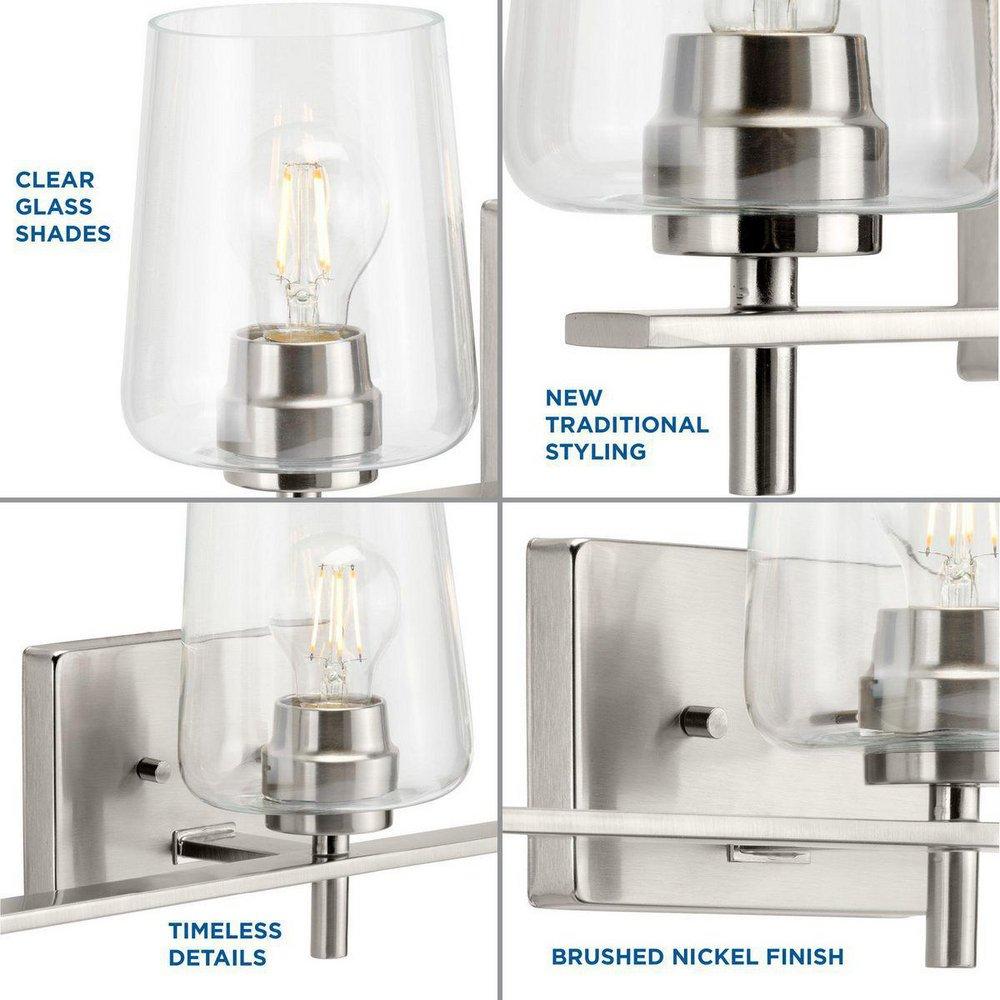 THREE LIGHT BRUSHED NICKEL TRADITIO 