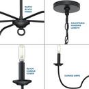 FIVE LIGHT MATTE BLACK FARMHOUSE CH 