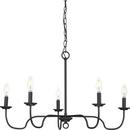 FIVE LIGHT MATTE BLACK FARMHOUSE CH 