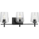 Progress Lighting Matte Black 60W 3-Light Medium E-26 Vanity Fixture 