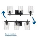 THREE LIGHT MATTE BLACK BATH VANITY 