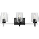 THREE LIGHT MATTE BLACK BATH VANITY 